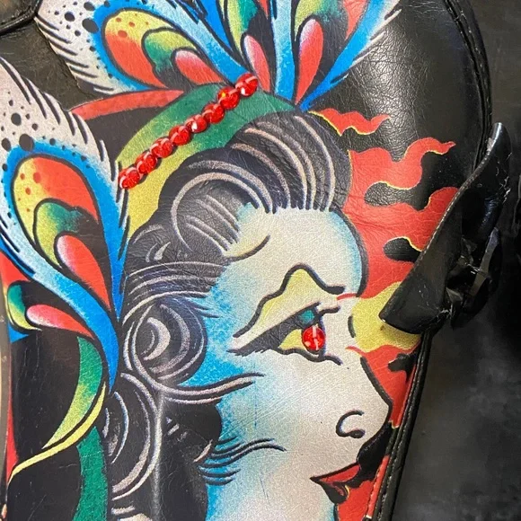 Iron Fist Black and Multicolor Peep Toe Boots - Picture 7 of 7